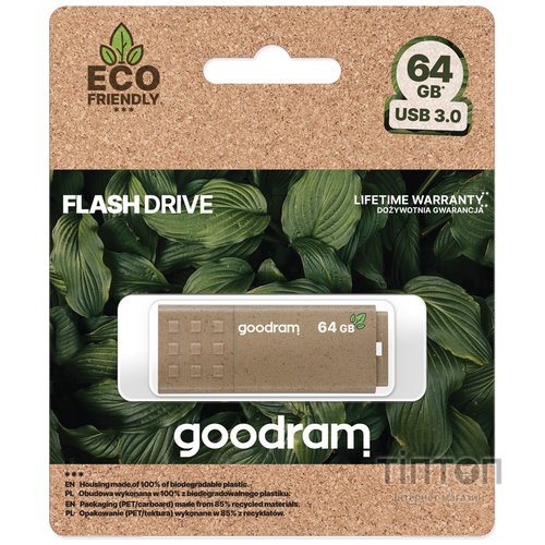 USB Flash GoodRAM 64GB USB 3.0 UME3 ECO FRIENDLY, Retail