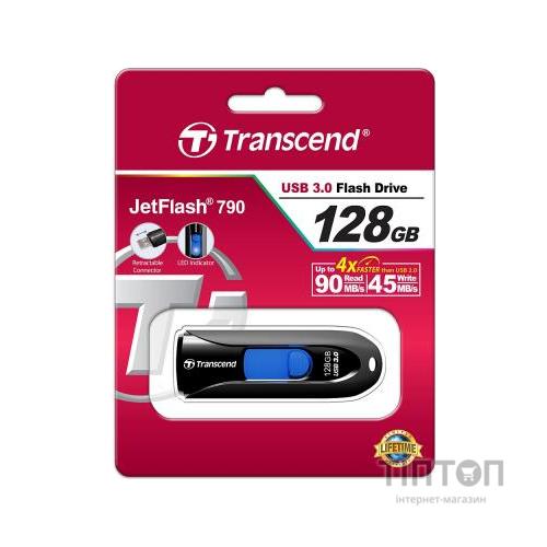 USB флеш 128Gb Transcend JetFlash 790 чорний