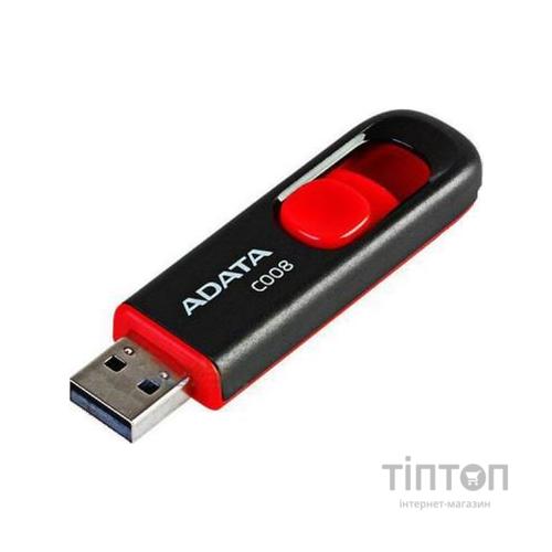 USB флеш 16Gb A-Data C008 USB 2.0 чорно-червоний