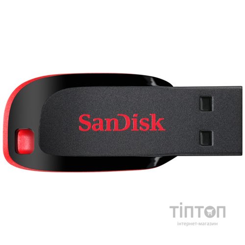 USB флеш 16Gb SanDisk Cruzer Blade USB 2.0 чорно-червона