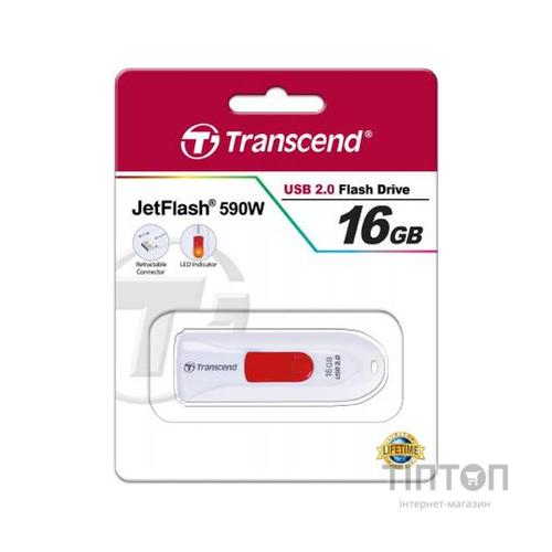 USB флеш 16Gb Transcend JetFlash 590 білий