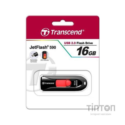 USB флеш 16Gb Transcend JetFlash 590 чорний