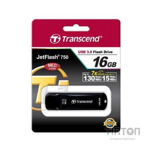 USB флеш 16Gb Transcend JetFlash 750 чорний