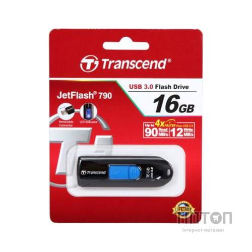 USB флеш 16Gb Transcend JetFlash 790 чорний