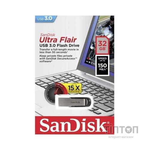 USB флеш 32 Gb Sandisk Ultra Flair USB 3.0 Black