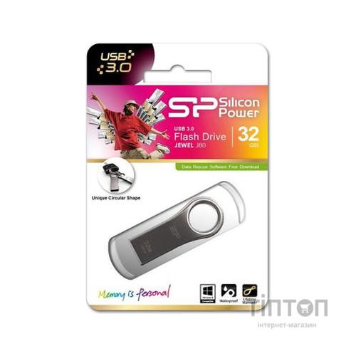 USB флеш 32Gb Silicon Power Jewel J80 Titanium
