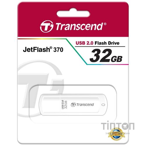 USB флеш 32Gb Transcend JetFlash 370 USB 2.0 біла