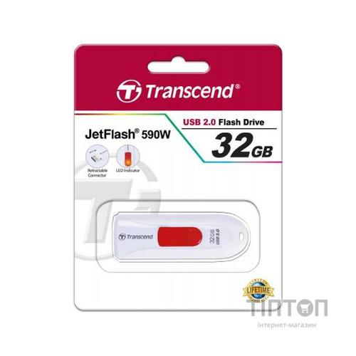 USB флеш 32Gb Transcend JetFlash 590 білий