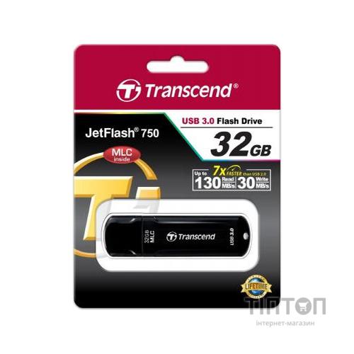 USB флеш 32Gb Transcend JetFlash 750 чорний