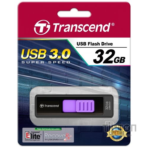 USB флеш 32Gb Transcend JetFlash 760 USB 3.0 фіолетово-чорна