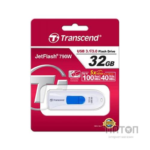 USB флеш 32Gb Transcend JetFlash 790 білий