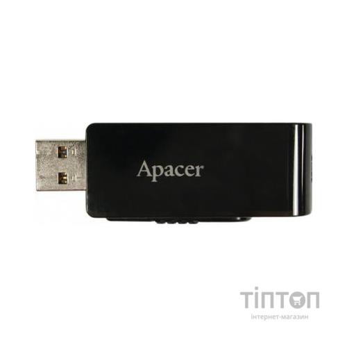 USB флеш 64Gb Apacer AH350 чорний/білий