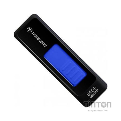 USB флеш 64Gb Transcend JetFlash 760 USB 3.0 чорно-синя