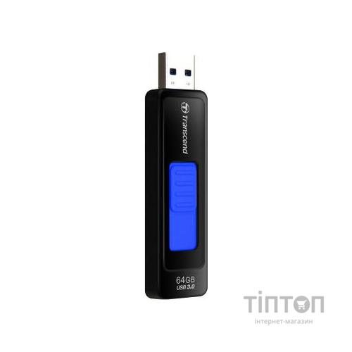 USB флеш 64Gb Transcend JetFlash 760 USB 3.0 чорно-синя