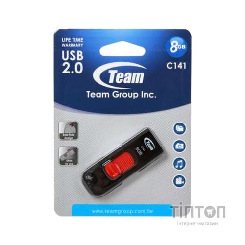 USB флеш 8Gb Team C141 чорний/червоний