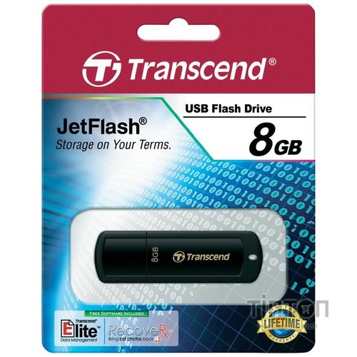 USB флеш 8Gb Transcend JetFlash 350 USB 2.0 чорна