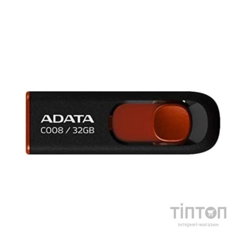 USB флеш A-Data 32Gb C008 чорний/червоний