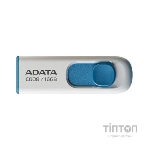 USB флеш A-Data C008 16Gb USB 2.0 White/Blue