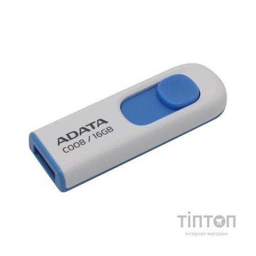 USB флеш A-Data C008 16Gb USB 2.0 White/Blue