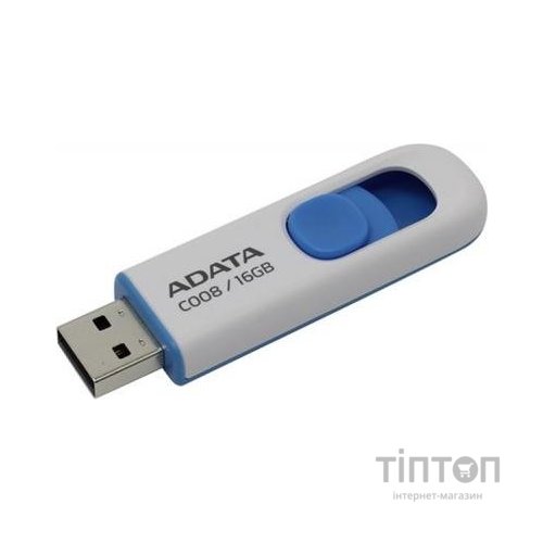 USB флеш A-Data C008 16Gb USB 2.0 White/Blue