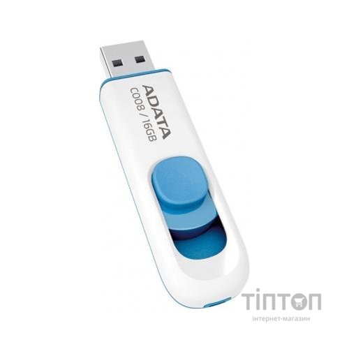 USB флеш A-Data C008 16Gb USB 2.0 White/Blue