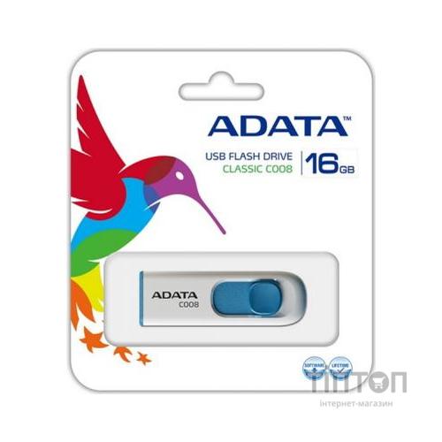 USB флеш A-Data C008 16Gb USB 2.0 White/Blue