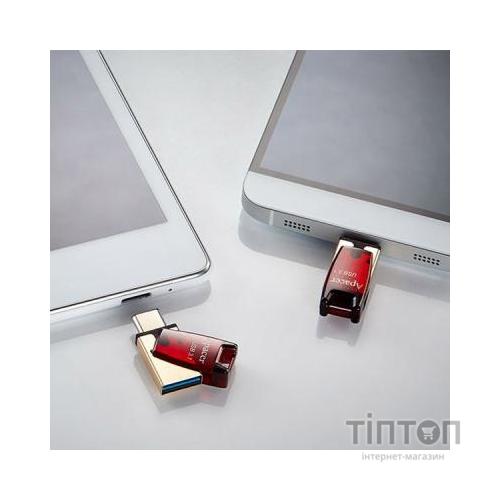 USB флеш Apacer 64GB AH180 Red Type-C Dual USB 3.1 (AP64GAH180R-1)