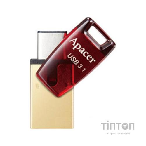 USB флеш Apacer AH180 32GB Type-C Dual USB 3.1 Red