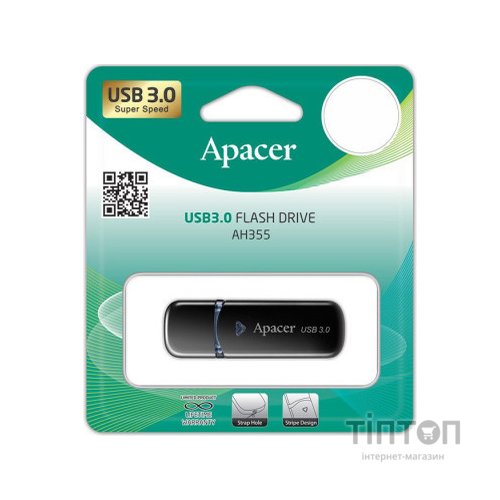 USB флеш Apacer AH355 32 Gb чорний