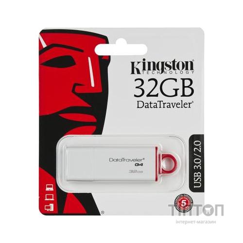 USB флеш Kingston DataTraveler Generation 4 32Gb USB 3.0 біла