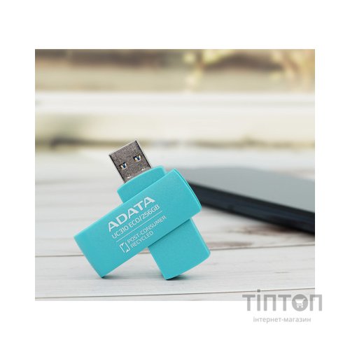 USB флеш накопичувач ADATA 256GB UC310 Eco Green USB 3.2 (UC310E-256G-RGN)