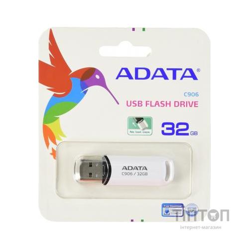 USB флеш накопичувач ADATA 32GB C906 White USB 2.0 (AC906-32G-RWH№)