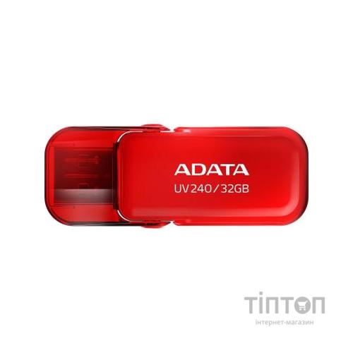 USB флеш накопичувач ADATA 32GB UV240 Red USB 2.0 (AUV240-32G-RRD)