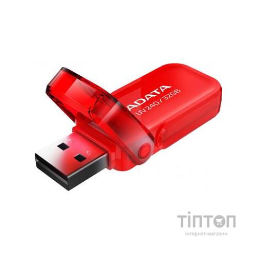 USB флеш накопичувач ADATA 32GB UV240 Red USB 2.0 (AUV240-32G-RRD)