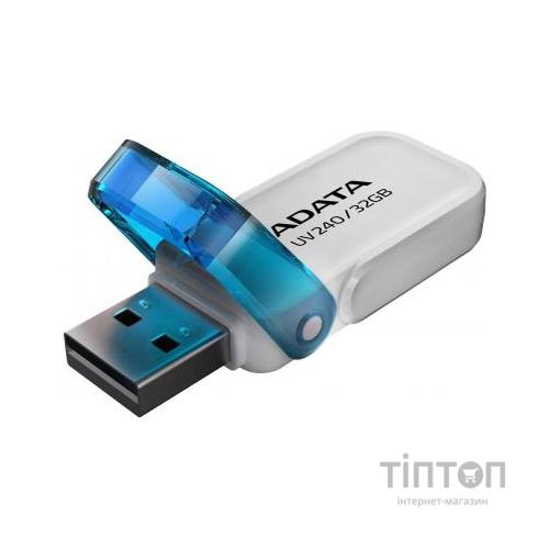 USB флеш накопичувач ADATA 32GB UV240 White USB 2.0 (AUV240-32G-RWH)