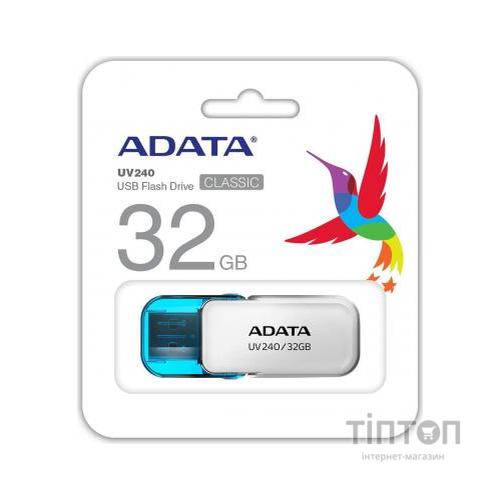 USB флеш накопичувач ADATA 32GB UV240 White USB 2.0 (AUV240-32G-RWH)