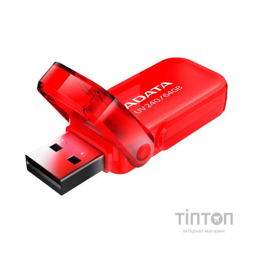 USB флеш накопичувач ADATA 64GB AUV 240 Red USB 2.0 (AUV240-64G-RRD)