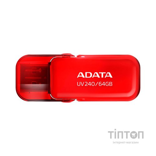 USB флеш накопичувач ADATA 64GB AUV 240 Red USB 2.0 (AUV240-64G-RRD)