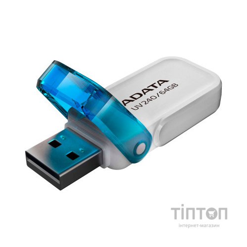 USB флеш накопичувач ADATA 64GB AUV 240 White USB 2.0 (AUV240-64G-RWH)