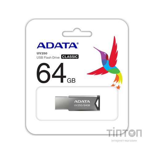 USB флеш накопичувач ADATA 64GB AUV 250 Black USB 2.0 (AUV250-64G-RBK)