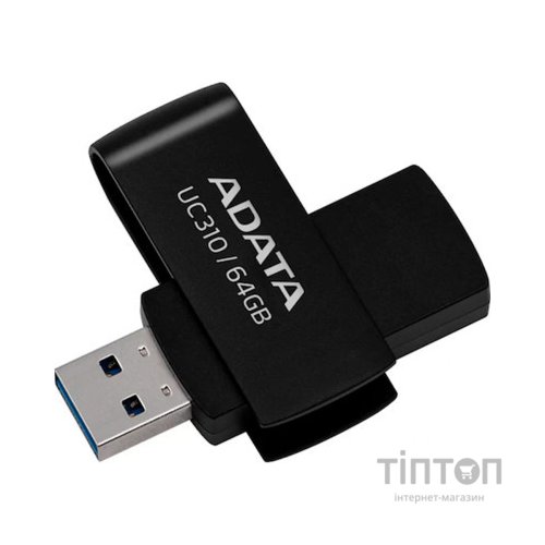 USB флеш накопичувач ADATA 64GB UC310 Black USB 3.0 (UC310-64G-RBK)