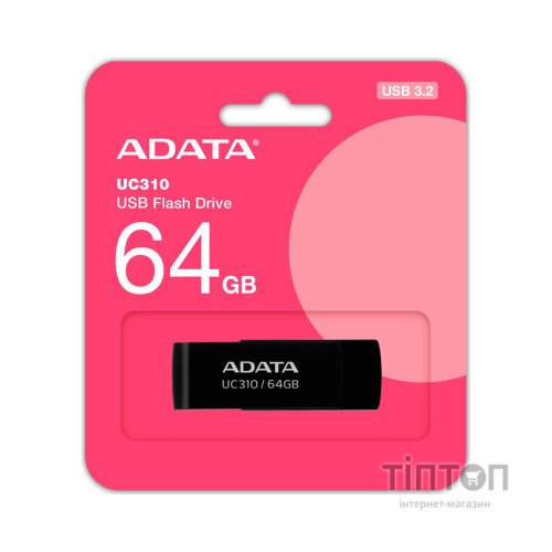 USB флеш накопичувач ADATA 64GB UC310 Black USB 3.0 (UC310-64G-RBK)
