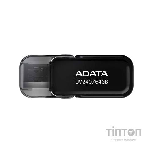 USB флеш накопичувач ADATA 64GB UV240 Black USB 2.0 (AUV240-64G-RBK)