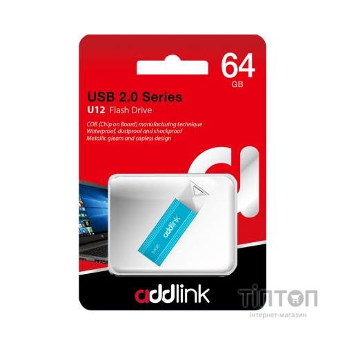 USB флеш накопичувач AddLink 64GB U12 Aqua USB 2.0 (ad64GBU12A2)