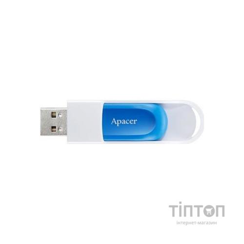 USB флеш накопичувач Apacer 64GB AH23A White USB 2.0 (AP64GAH23AW-1)