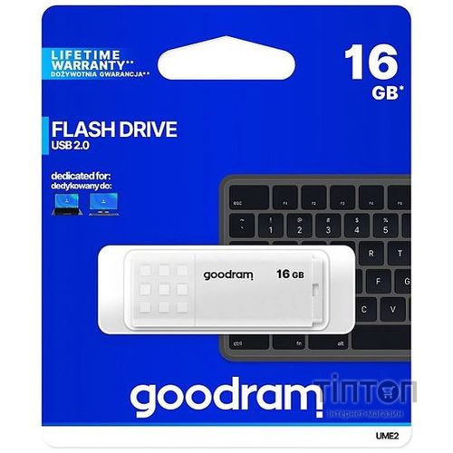 USB флеш накопичувач Goodram 16GB UME2 White USB 2.0 (UME2-0160W0R11)