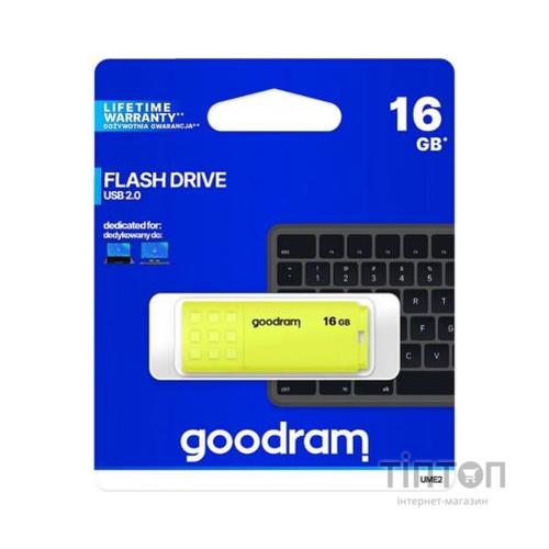 USB флеш накопичувач Goodram 16GB UME2 Yellow USB 2.0 (UME2-0160Y0R11)