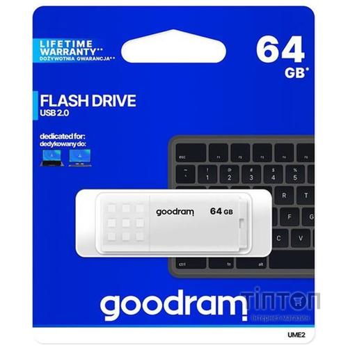 USB флеш накопичувач Goodram 64GB UME2 White USB 2.0 (UME2-0640W0R11)