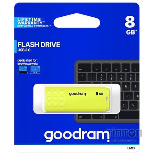 USB флеш накопичувач Goodram 8GB UME2 Yellow USB 2.0 (UME2-0080Y0R11)