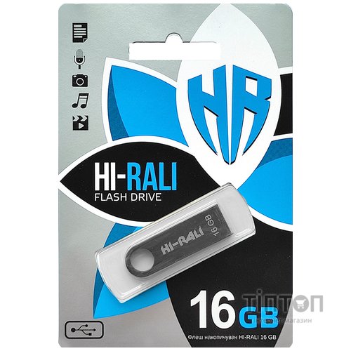 USB флеш накопичувач Hi-Rali 16GB Shuttle Series Black USB 2.0 (HI-16GBSHBK)
